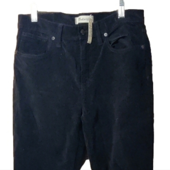 Madewell 9" Super Skinny Black Velvet Jeans NWT Size 29 - Picture 2 of 7